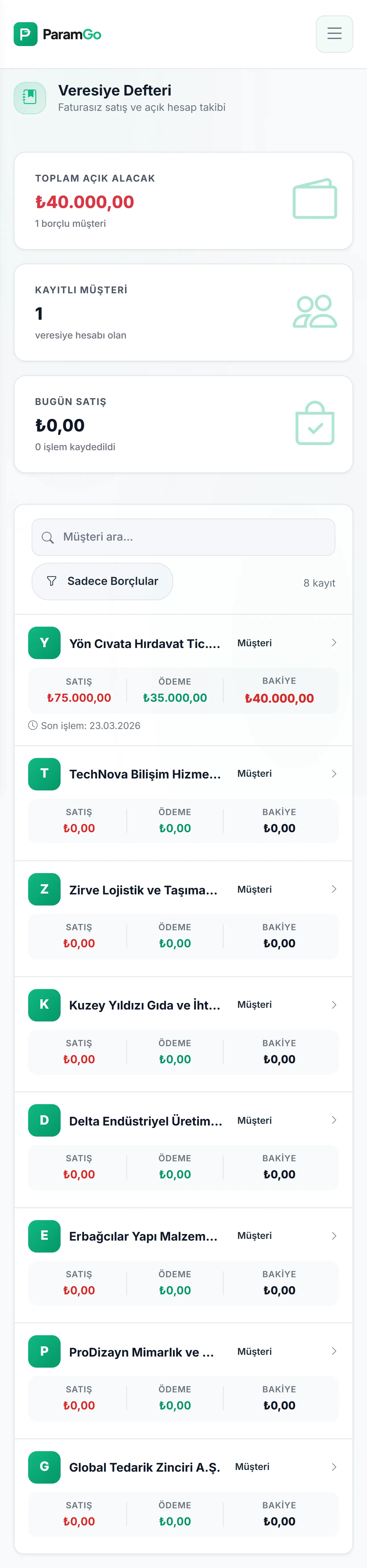 ParamGo Veresiye - Mobil